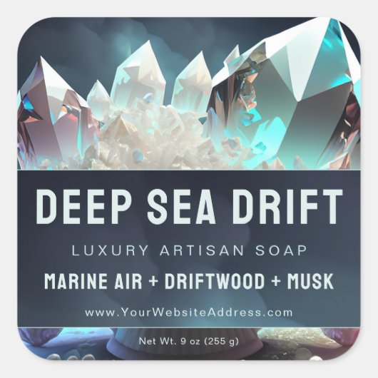 Clear Quartz Crystal Pearls Artisan Product Label (Voorkant)