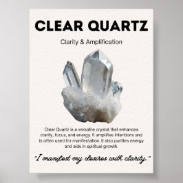 Clear Quartz Stone Crystal Betekenis Poster