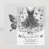 Clear Quartz Vlinder Jurk April Birthstone Kaart (Voorkant / Achterkant)