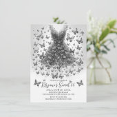 Clear Quartz Vlinder Jurk April Birthstone Kaart (Staand voorkant)