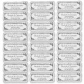 Clear Return Address Floral Border Transparent  Sticker (Voorkant)