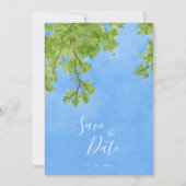 CLEAR Save The Date uitnodiging / Waterverf Boom (Achterkant)