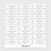Clear Save The Date Wedding Return Address  Sticker (Vel)