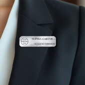 Clear Silver Hairline Classic Name Badge Custom