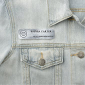 Clear Silver Hairline Classic Name Badge Custom (In situ)