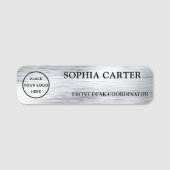 Clear Silver Hairline Classic Name Badge Custom (Voorkant)