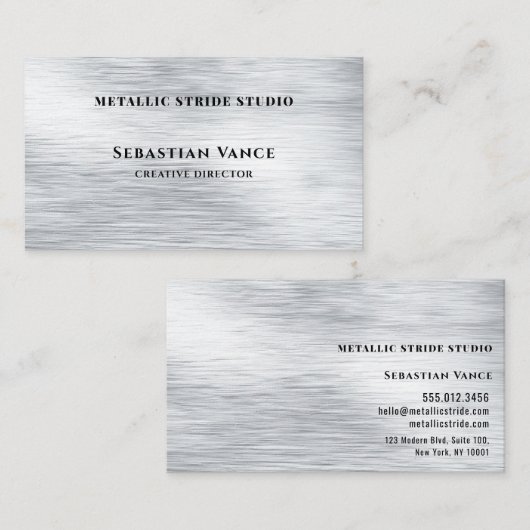 Clear Silver Hairline Classic Visitekaartje (Voorkant / Achterkant)