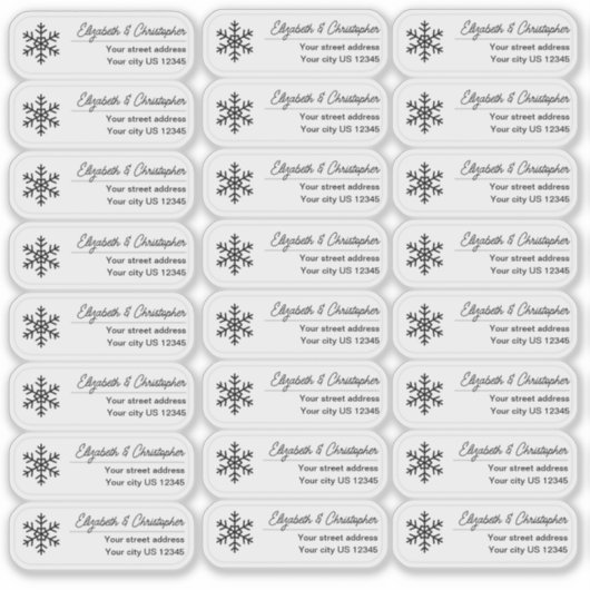 Clear Snowflake Retouradres Custom Transparant Sticker (Voorkant)