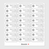 Clear Snowflake Retouradres Custom Transparant Sticker (Vel)