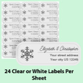 Clear Snowflake Retouradres Custom Transparant Sticker