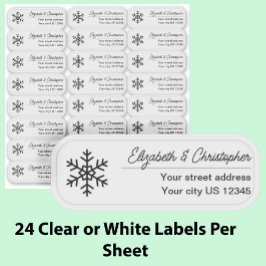 Clear Snowflake Retouradres Custom Transparant Sticker