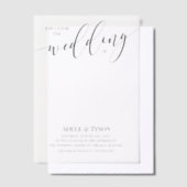 Clear Space Join Us Black Calligraphy Wedding Vellum Uitnodigingen (Offset)