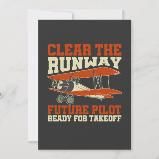Clear The Runway Future Pilot Ready For Takeoff Feestdagenkaart (Voorkant)