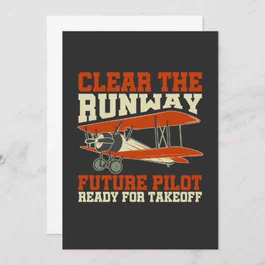 Clear The Runway Future Pilot Ready For Takeoff Feestdagenkaart (Voorkant / Achterkant)