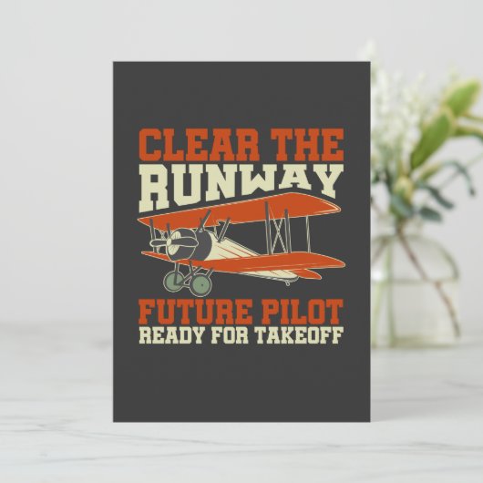 Clear The Runway Future Pilot Ready For Takeoff Feestdagenkaart (Staand voorkant)