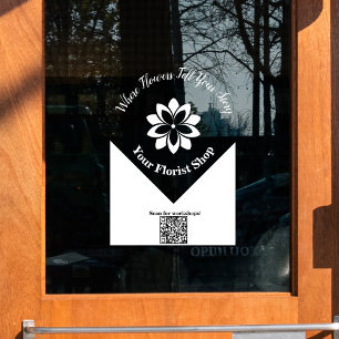 🌸Clear & White Bloemist, Aangepaste Cling Vinyl t Raamsticker