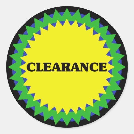 CLEARANCE Retail Sale Sticker (Voorkant)