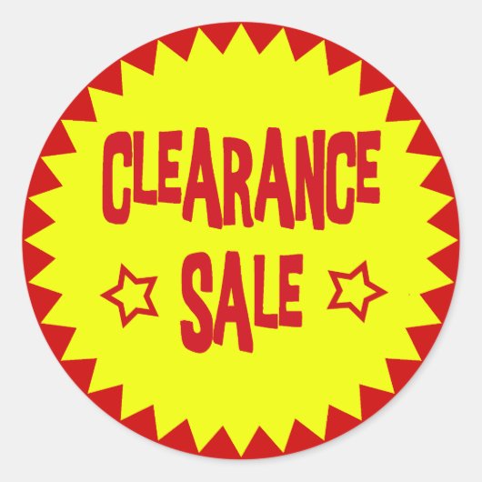 CLEARANCE SALE RETAIL BADGE RONDE STICKER (Voorkant)
