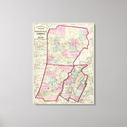 Clearfield, Cambria, provincie Blair Canvas Afdruk (Voorkant)