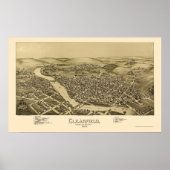 Clearfield, PA Panoramic Map - 1895 Poster (Voorkant)