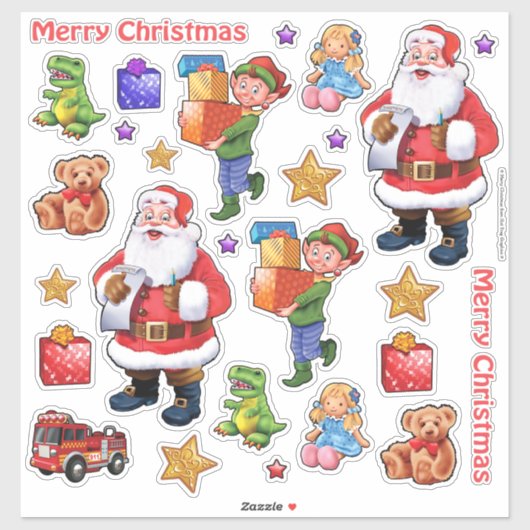 Cleari vinyl stickers set kerstkarakters (Vel)
