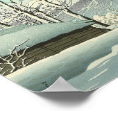 Clearing na sneeuw in Oshiono - Hasui Kawase Poster (Hoek)