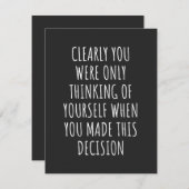 Clearly You Were Only Thinking Of Yourself When Yo Bedankkaart (Voorkant / Achterkant)