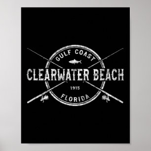 Clearwater Beach Fl Antieke Gekruiste Vissenstokke Poster