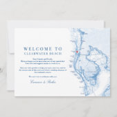 Clearwater Beach FL Blue Wedding Welkomstroute Bedankkaart (Voorkant)