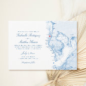 Clearwater Beach FL Elegante Blauwe Kaart Trouwen