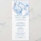 Clearwater Beach FL Kaart Elegante Navy Blue Weddi (Voorkant)