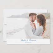 Clearwater Beach FL Kaart Elegante Navy Blue Weddi (Achterkant)