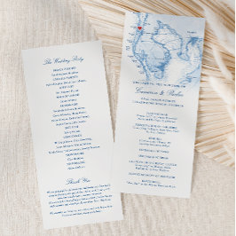 Clearwater Beach FL Kaart Elegante Navy Blue Weddi