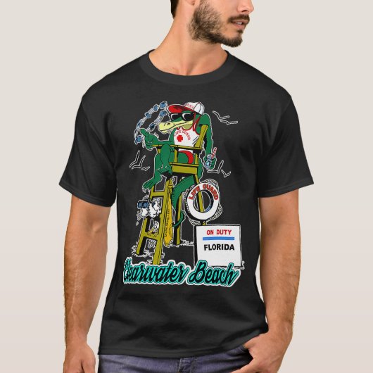 Clearwater Beach Florida Alligator Life Guard T-shirt (Voorkant)