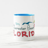 Clearwater Beach Florida artsy palms Tweekleurige Koffiemok (Center)
