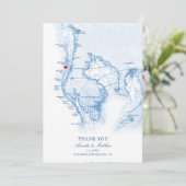 Clearwater Beach Florida Bruiloft Flat Bedankkaart (Staand voorkant)
