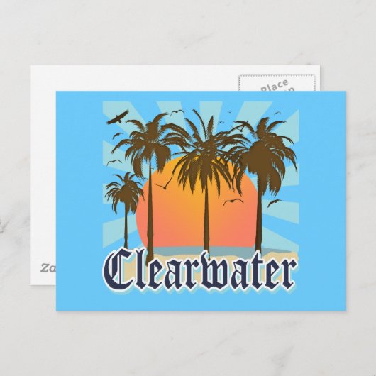 Clearwater Beach Florida FLA Briefkaart (Voorkant / Achterkant)