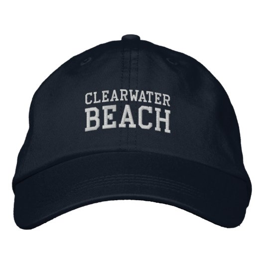 Clearwater Beach Florida Geborduurde Honkbalpet Pet (Voorkant)