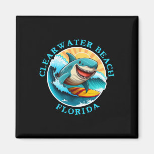 Clearwater Beach Florida Gelukkig Surfen Haai Souv Magneet