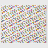 Clearwater Beach, Florida. Kleurig tekstpatroon Cadeaupapier (Vlak)