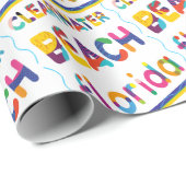 Clearwater Beach, Florida. Kleurig tekstpatroon Cadeaupapier (Rol Hoek)