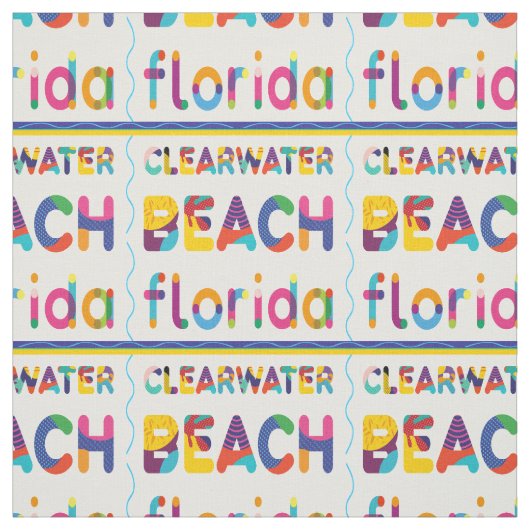 Clearwater Beach, Florida. Kleurig tekstpatroon Stof (Swatch)