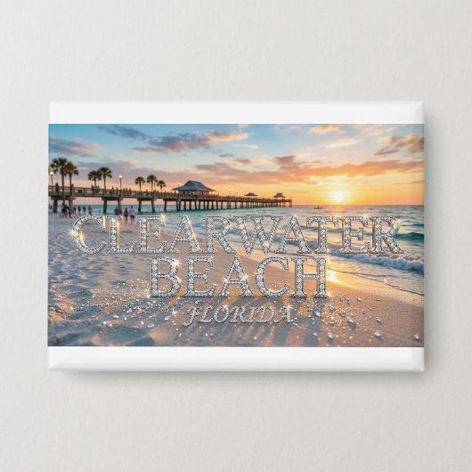 Clearwater Beach Florida Knop Button (Voorkant)