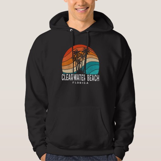 Clearwater Beach Florida Palm Tree Beach Souvenir Hoodie (Voorkant)