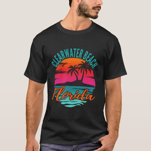 Clearwater Beach Florida Palm Tree Island K T-shirt (Voorkant)