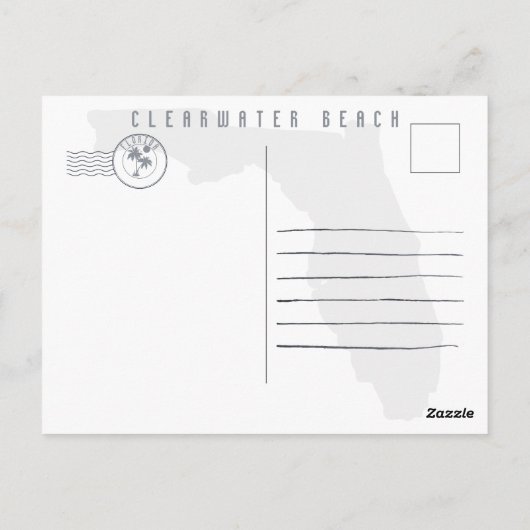 Clearwater Beach Florida Palm Tree Souvenirs 60s Briefkaart (Achterkant)