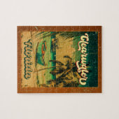 Clearwater Beach Florida Palm Tree Souvenirs 60s Legpuzzel (Horizontaal)