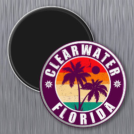 Clearwater Beach Florida Palm Tree Souvenirs 60s Magneet