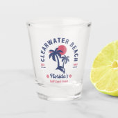 Clearwater Beach Florida Palm Tree Souvenirs 60s Shot Glas (Voorkant)