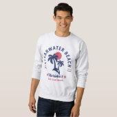 Clearwater Beach Florida Palm Tree Souvenirs 60s Trui (Voorkant volledig)